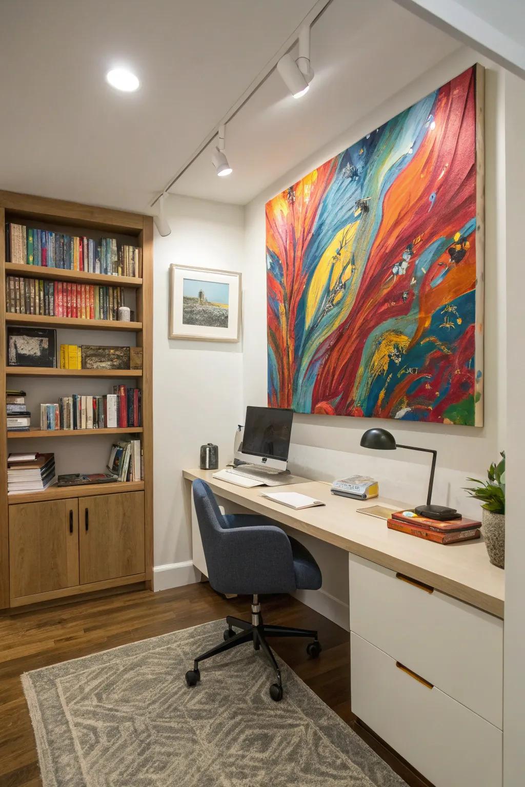 Artistic decor gives character and acts as a focal point.