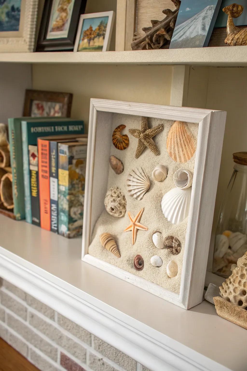 Capture the essence of the sea using an ocean-themed shadow box.