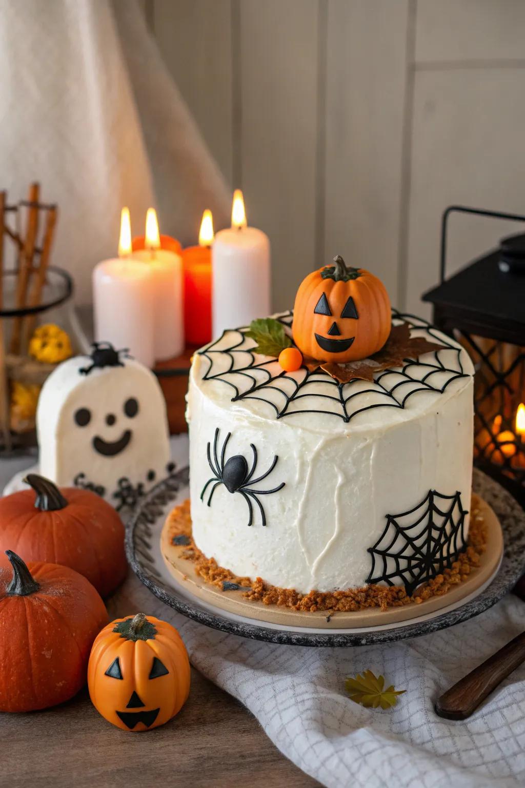 An All Hallows' Eve-inspired bug cake.