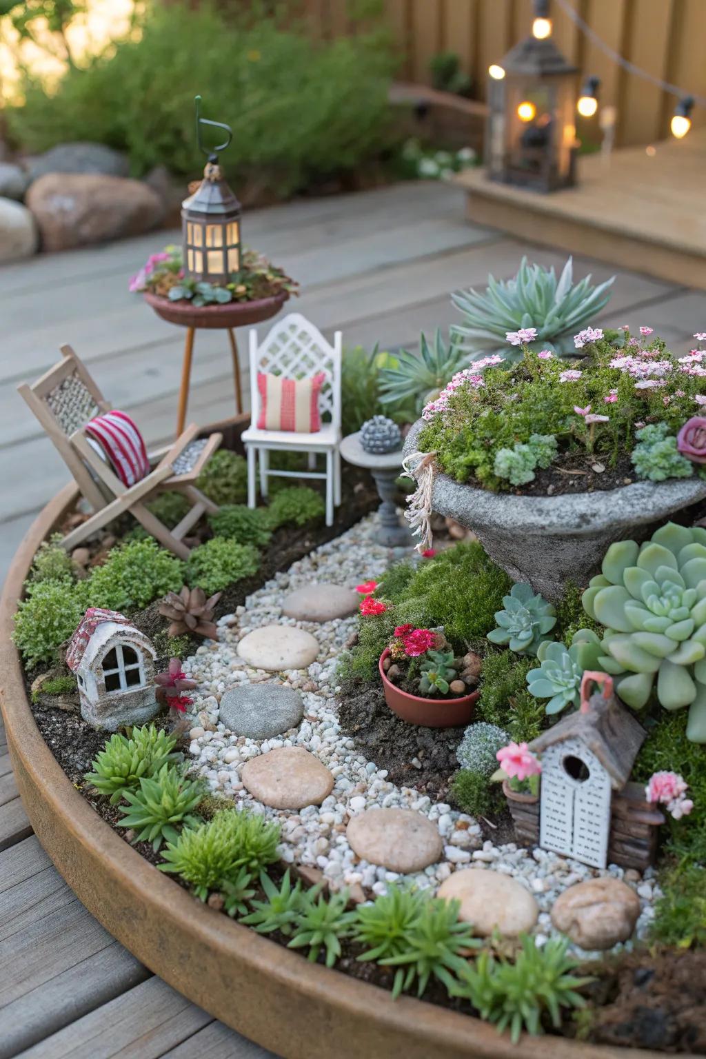 A fairy garden makes a delightful fantasy universe on a small scale.