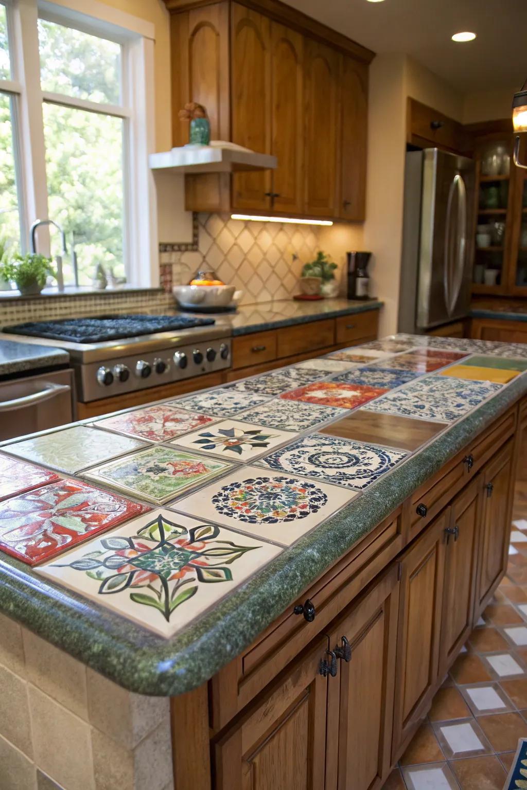 Custom tiles contribute bespoke charm and uniqueness.