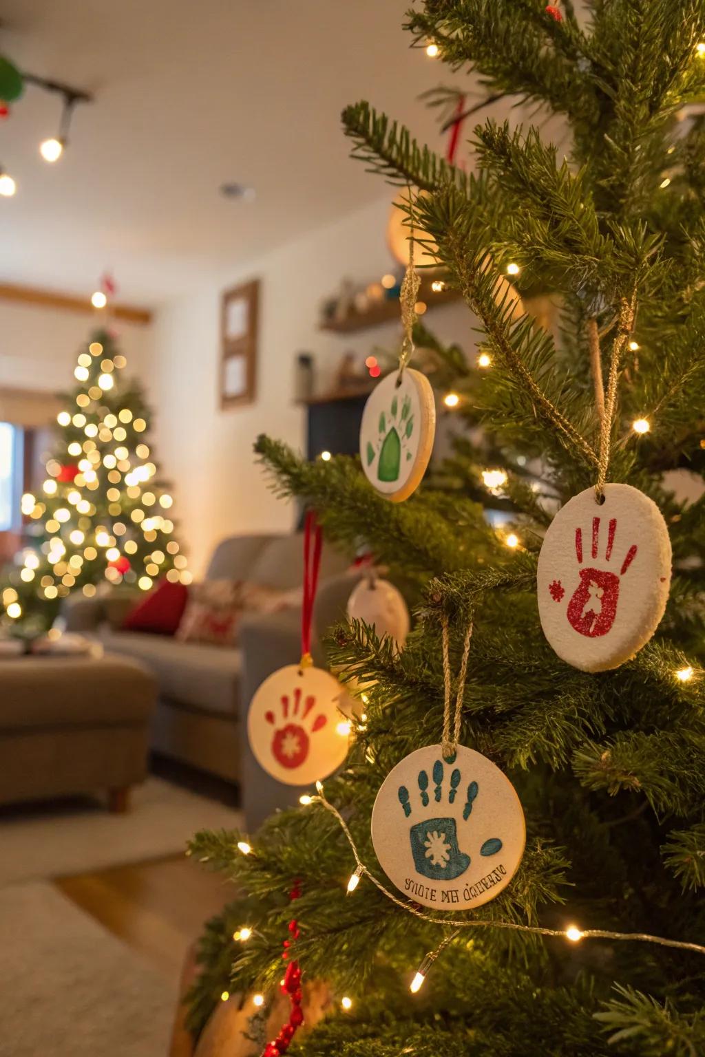 Handprint decorations encapsulate valued family memories.