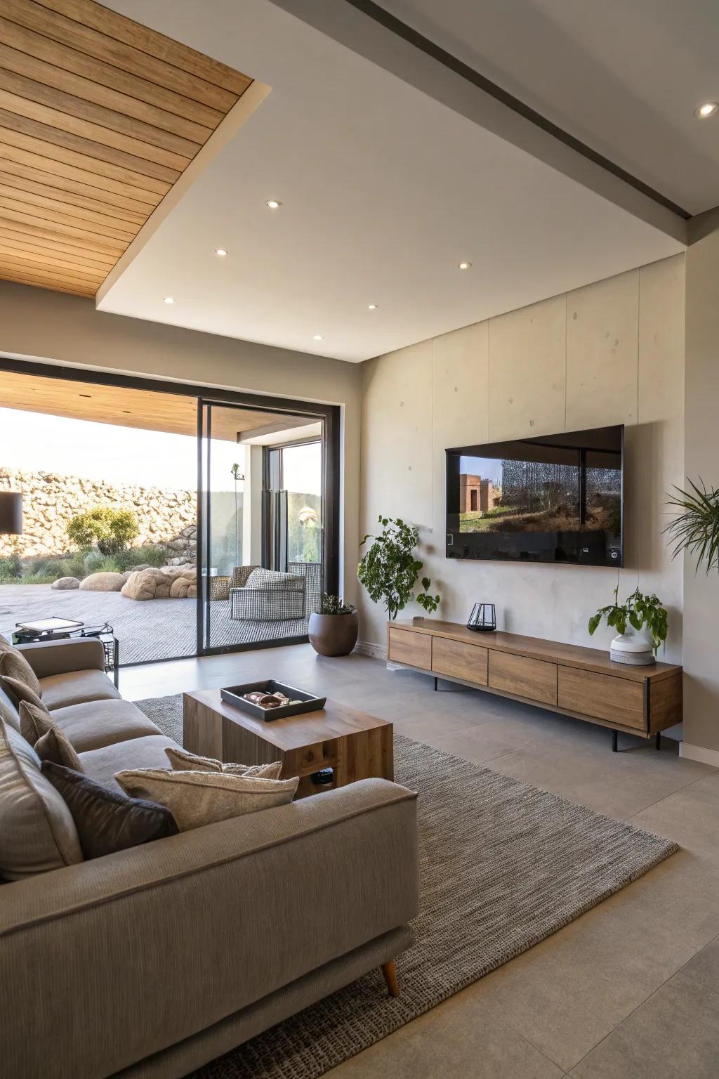 Vertical space management retains an open and breezy atmosphere in your room.