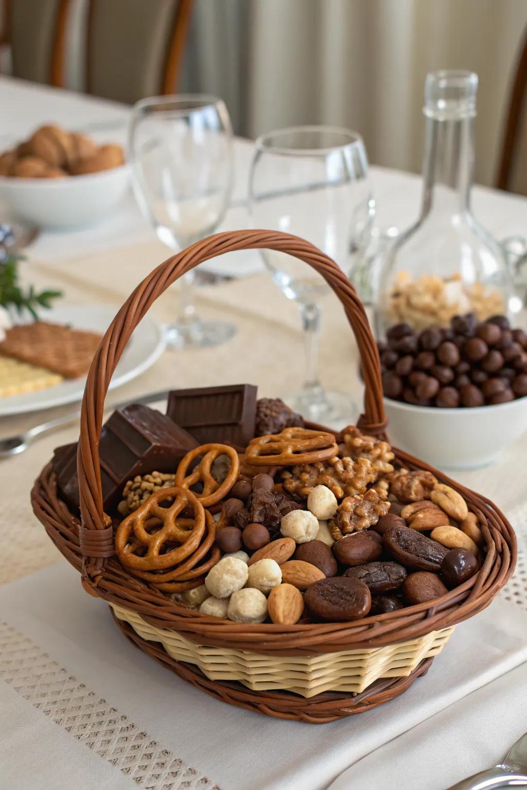A mix of sweet and savory items catering to diverse preferences.