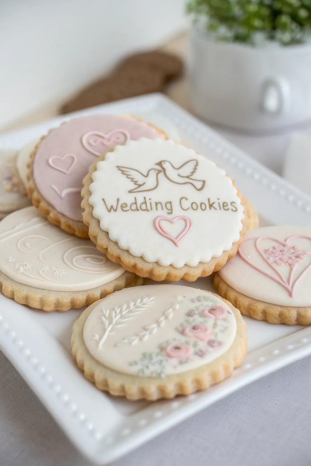 Bespoke impressed pastries create an unforgettable statement at marital celebrations.