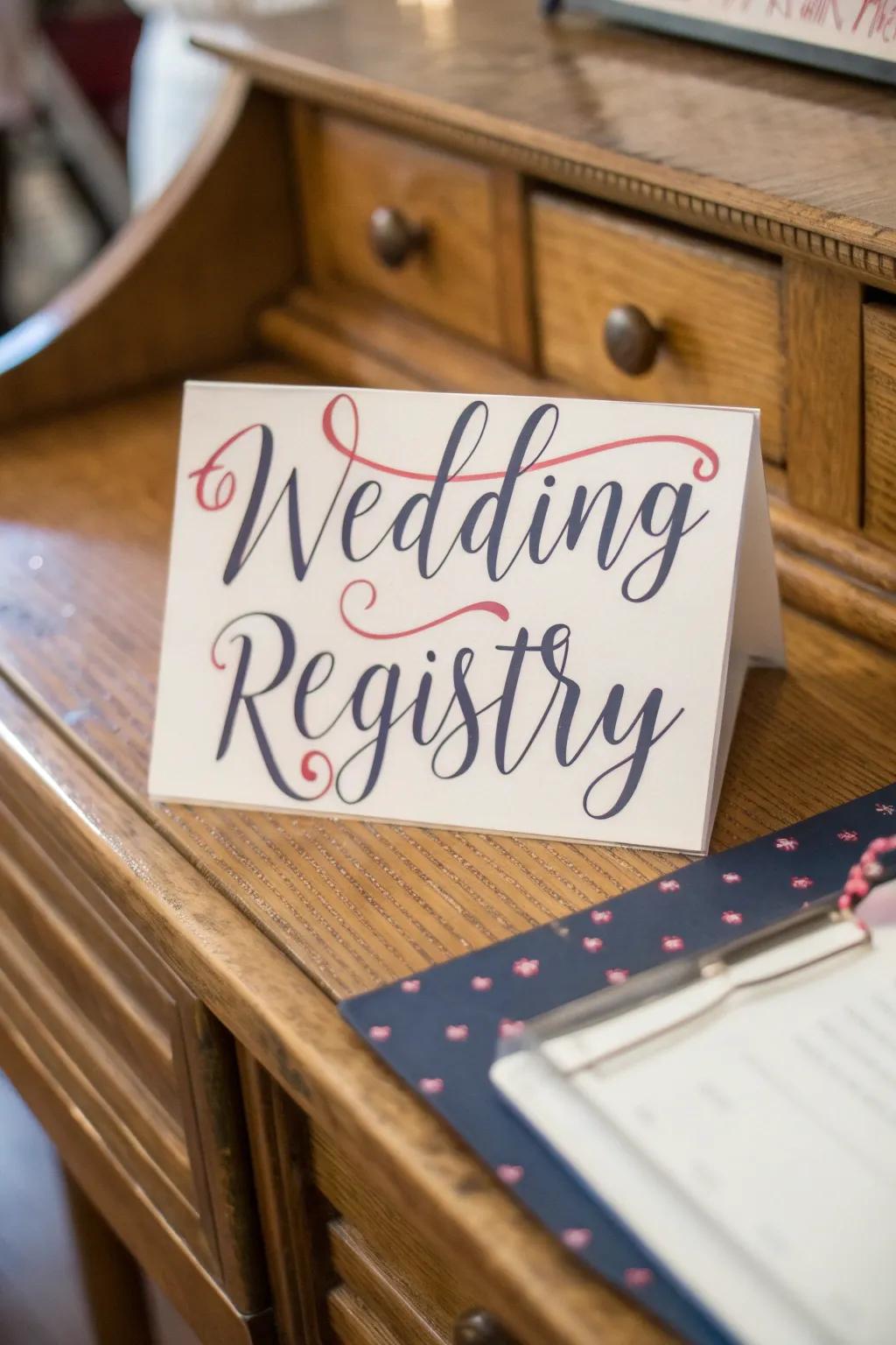 A registry card showing off fancy font styles.