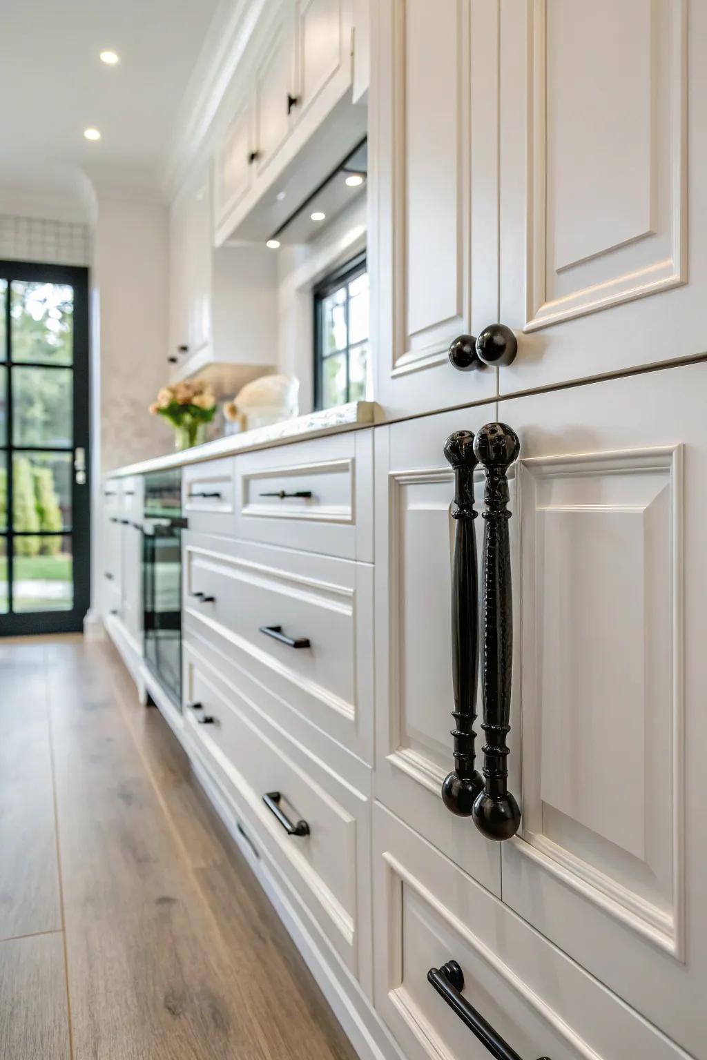 Glossy black fittings including dramatization and class.