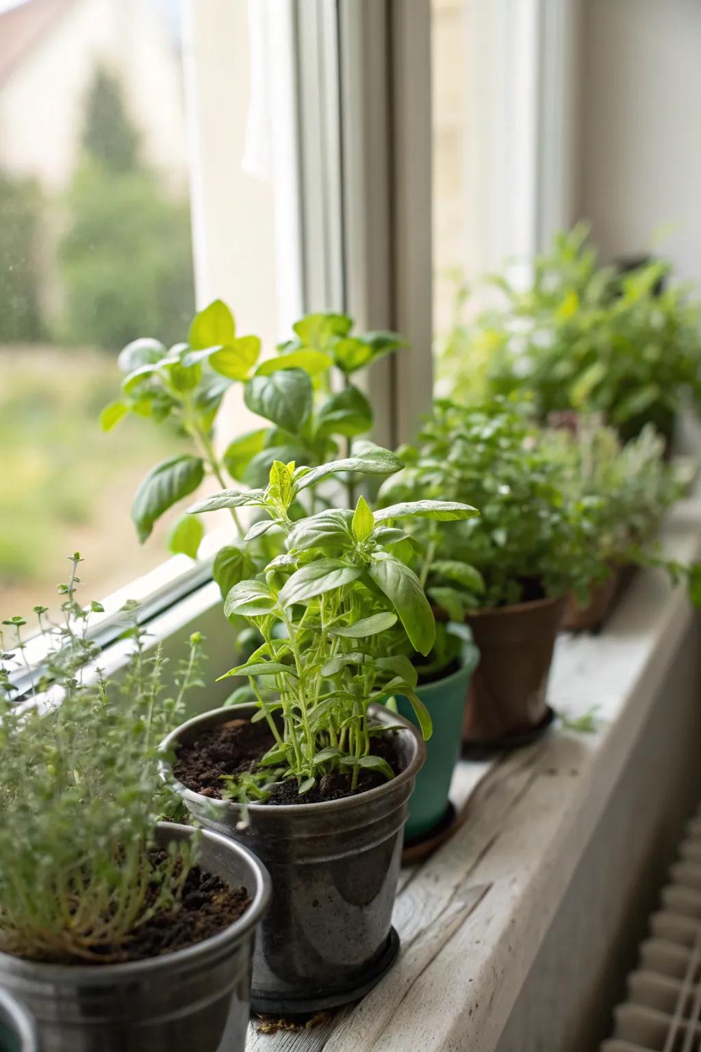 A scaled herbaceous garden delivers invigorating tastes and verdure.