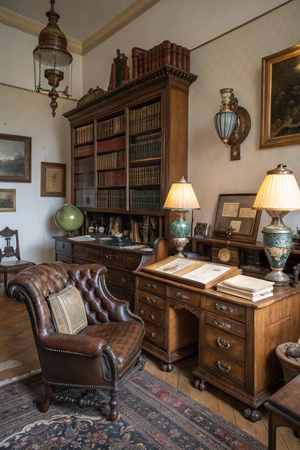 Timeless and antiquated finds convey history and enigma to your enchanted chamber.