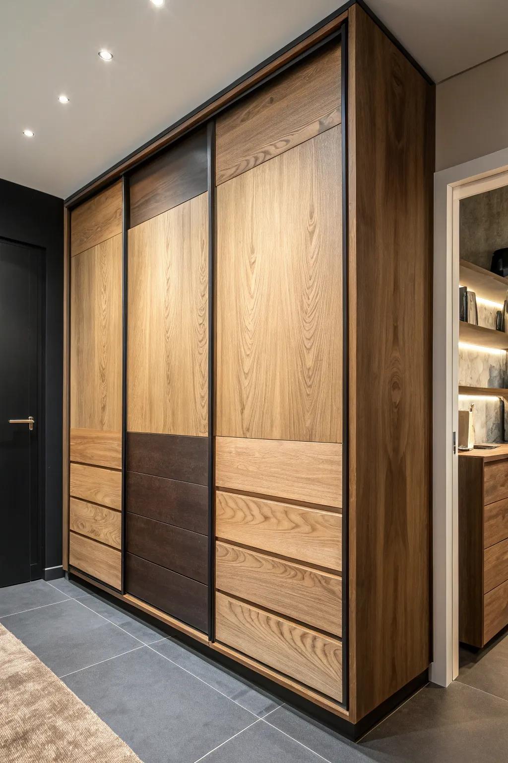 Varying wood tones can add depth and charm.