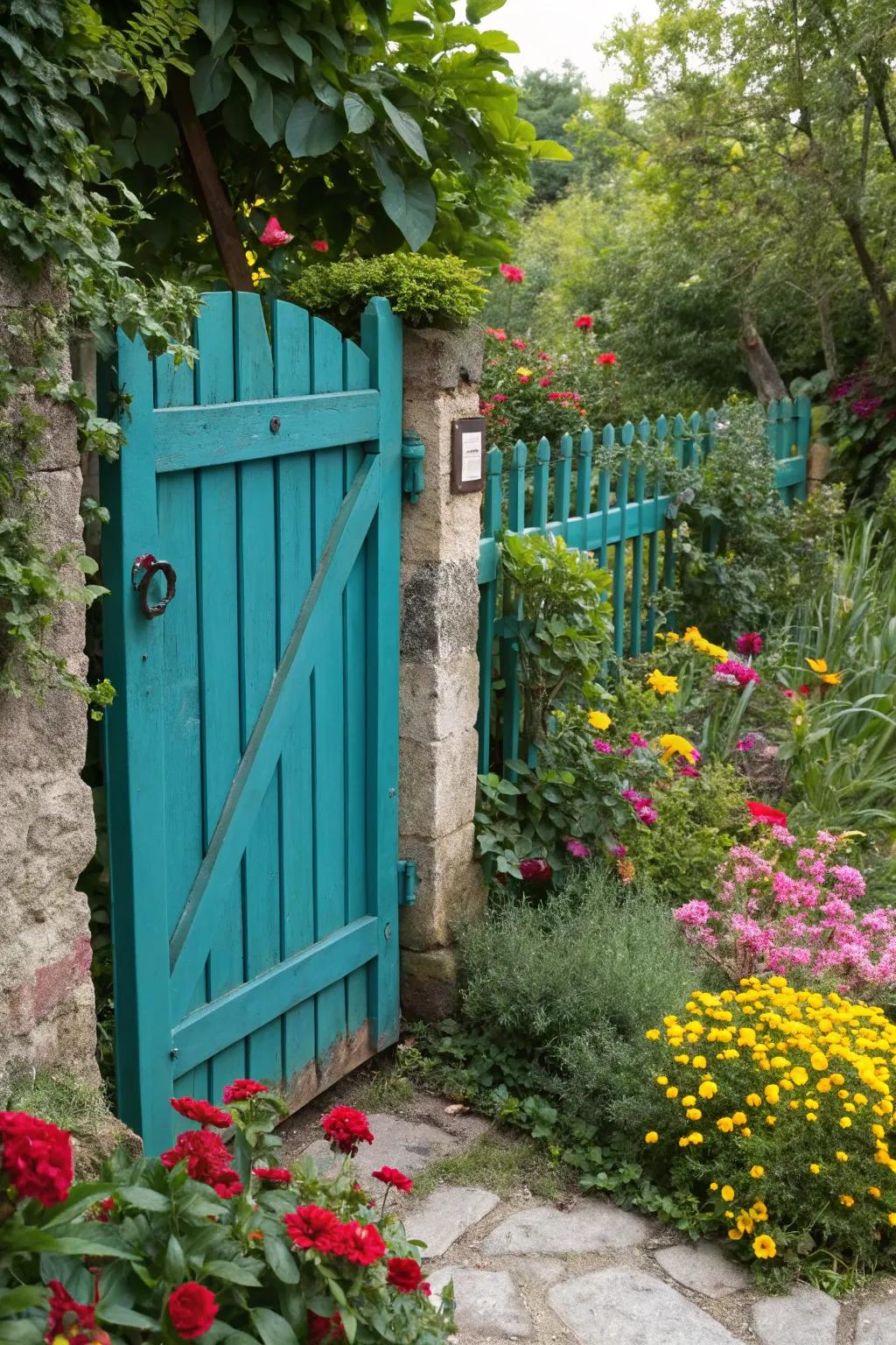 Bold colors can make your wood gate a standout feature.