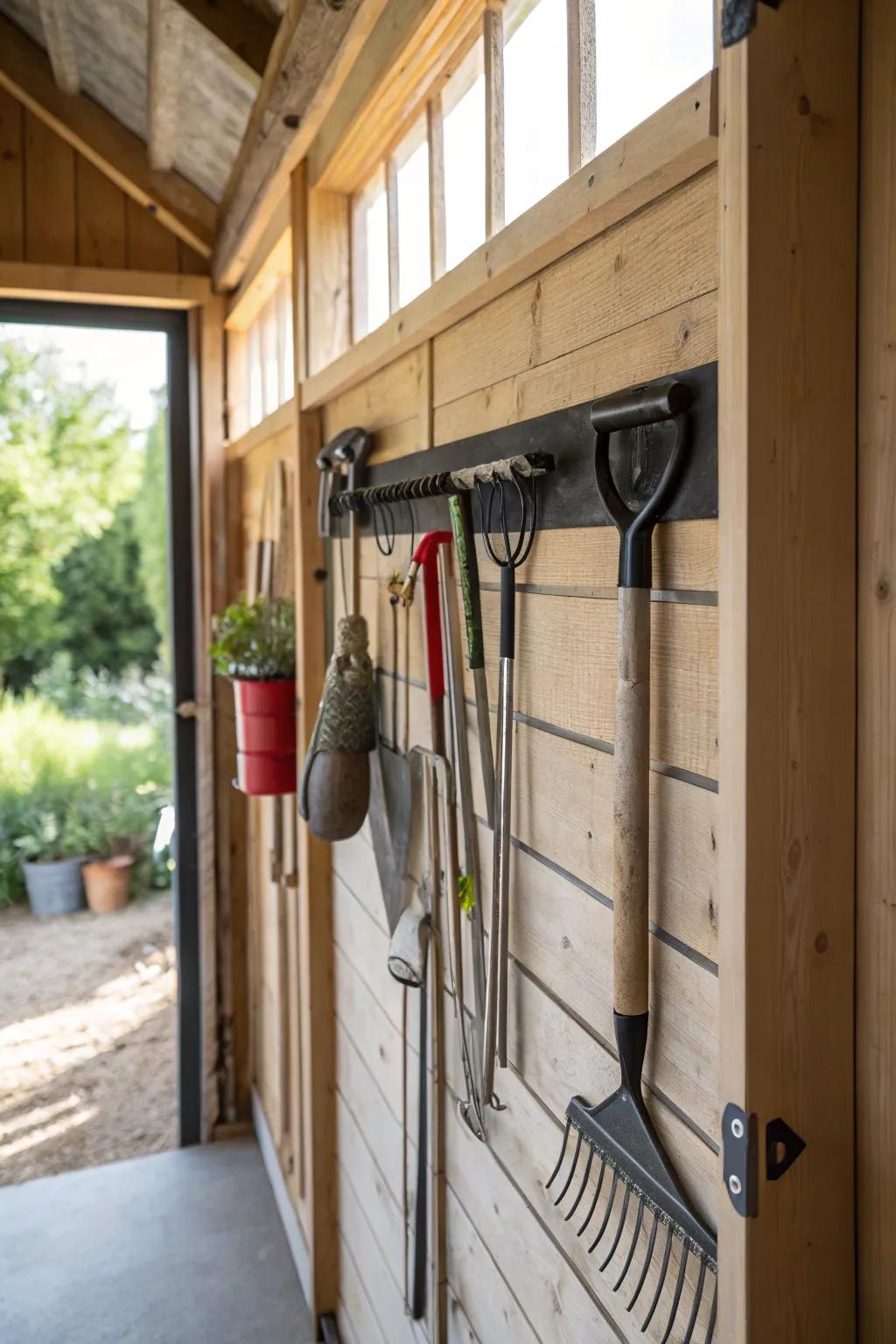 Magnetic strips offer sleek and effective tool storage.