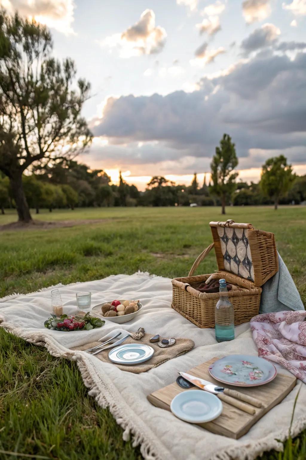 A picturesque grounds picnic setup for a special birthday.