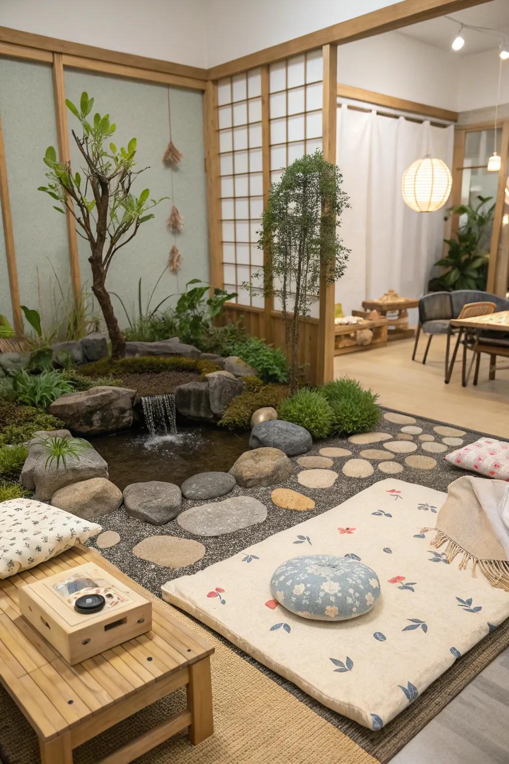 A mindful garden refuge solicits mindfulness.