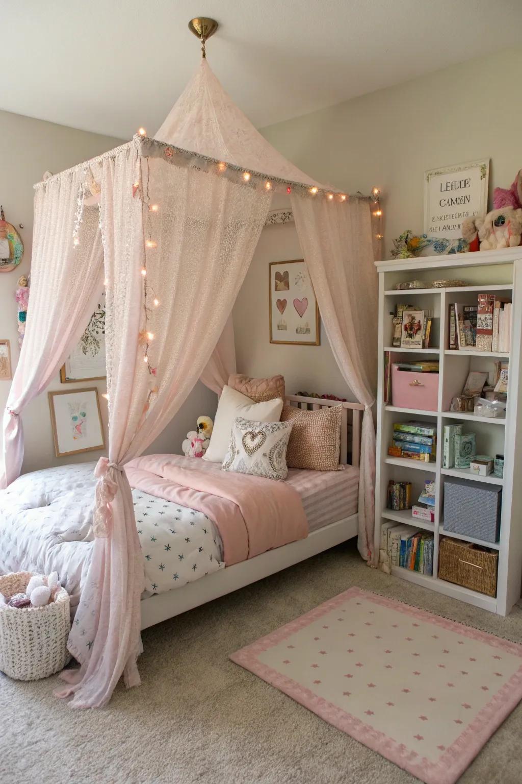 A dreamy canopy bed creating a private sanctuary.