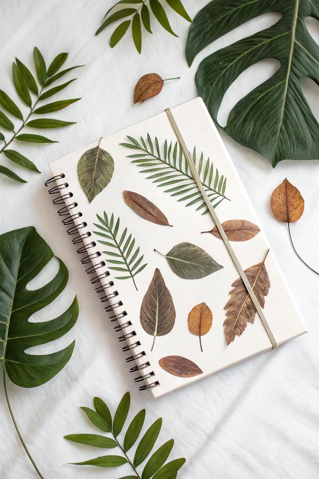Celebrate the beauty of nature using this earthy and elegant notebook cover design.
