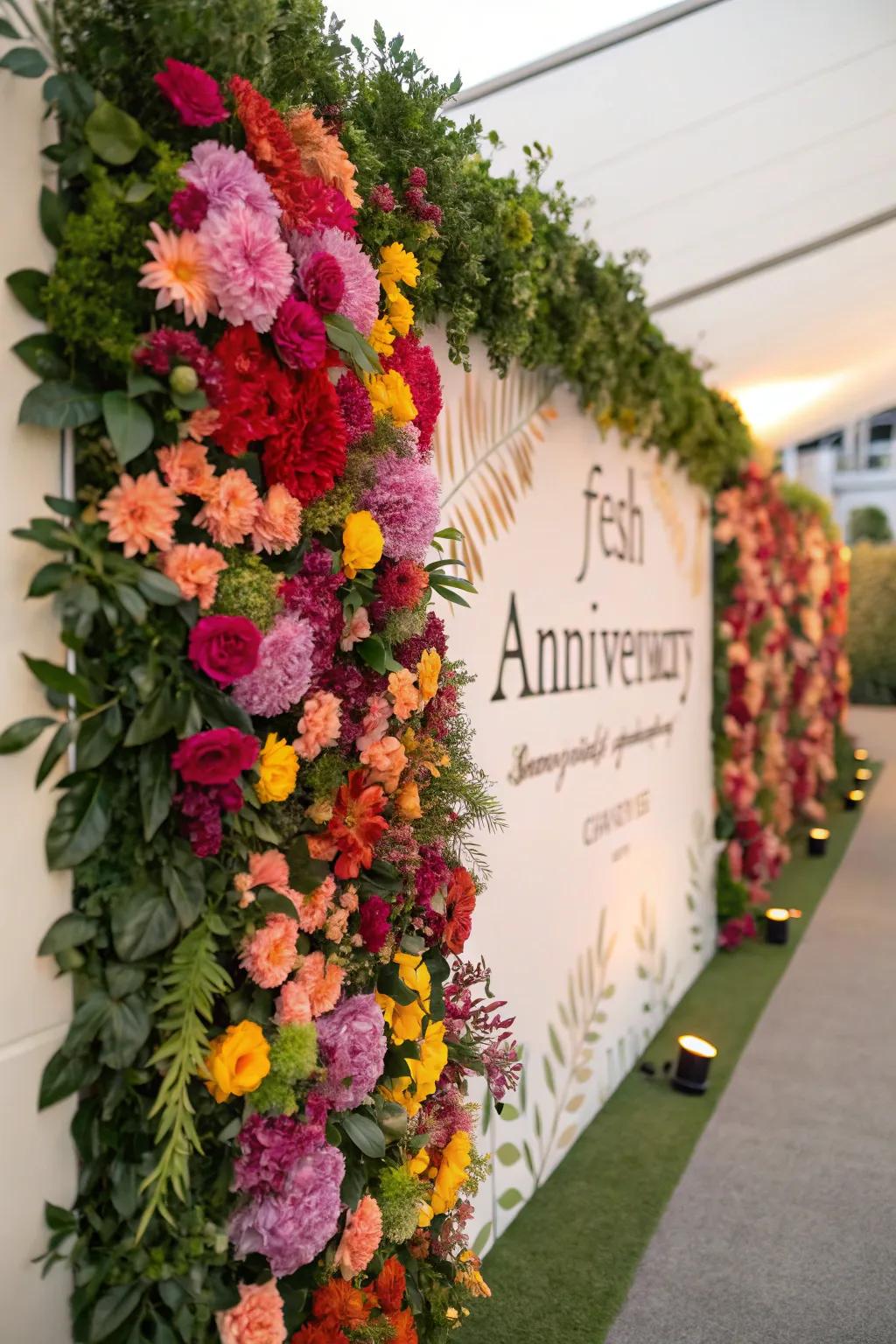 Consider gorgeous memories by way of a floral wall.