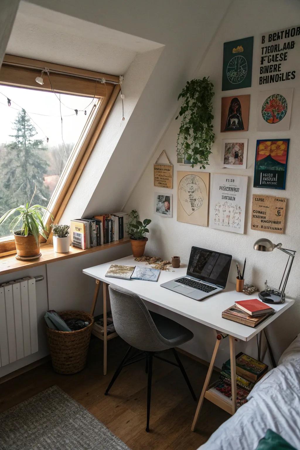 A mini work area can encourage creativity and focus.