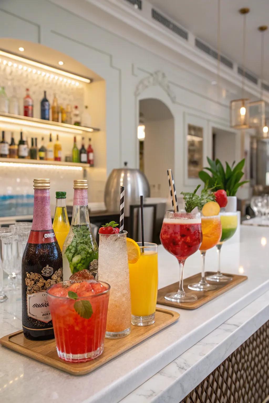 Non-alcoholic choices ensure everyone joins in the enjoyment.