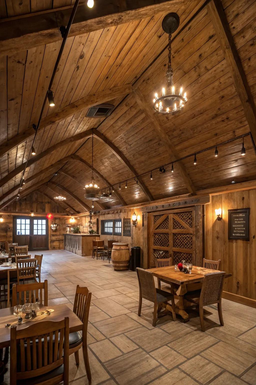 Elevate your environment utilizing a barn wood ceiling.