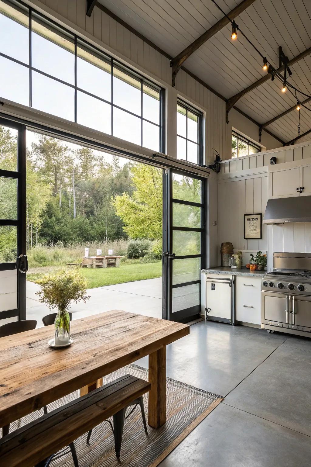 Large openings create a seamless indoor-outdoor flow.