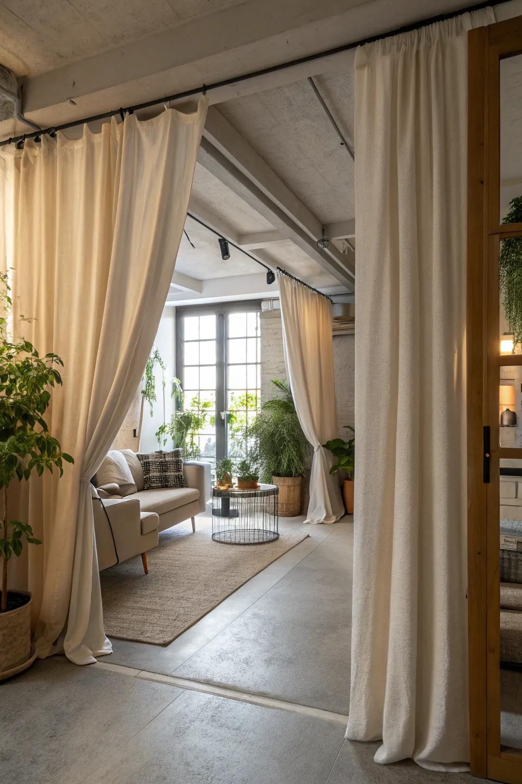 Room separators can subtly define spaces.