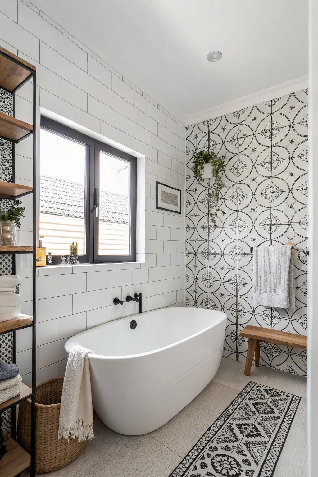 Achieve smooth style with a single-color tile scheme.