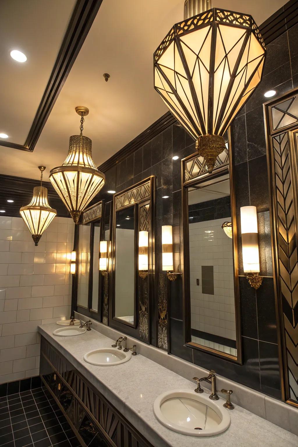 Twenties lighting adds a touch of glamorous luxury to your bathroom.