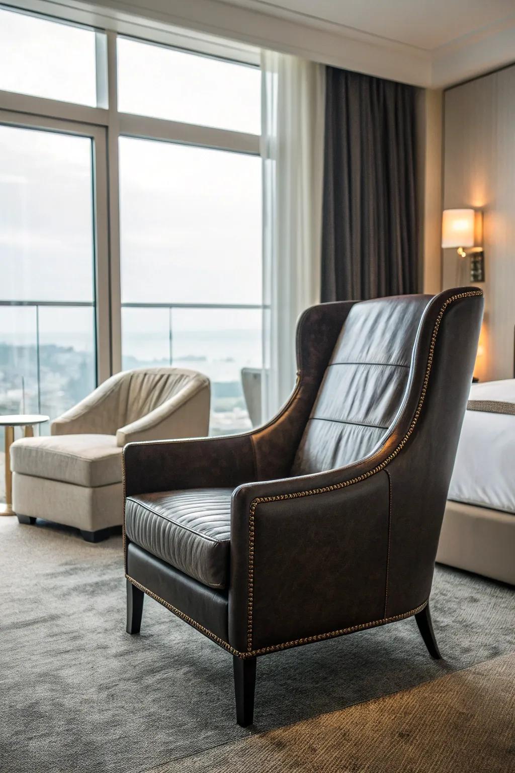 Hide chairs offer timeless sophistication and durability.