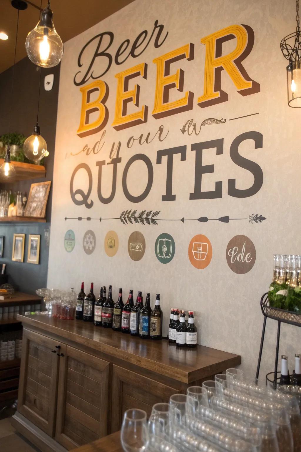 A brewery line wall provides endless inspiration.
