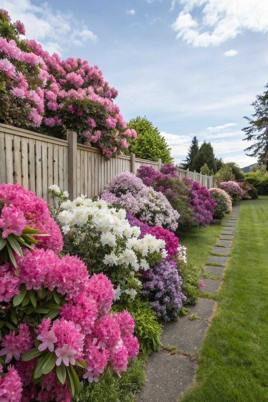 Showy bushes introduce stunning spring shade.