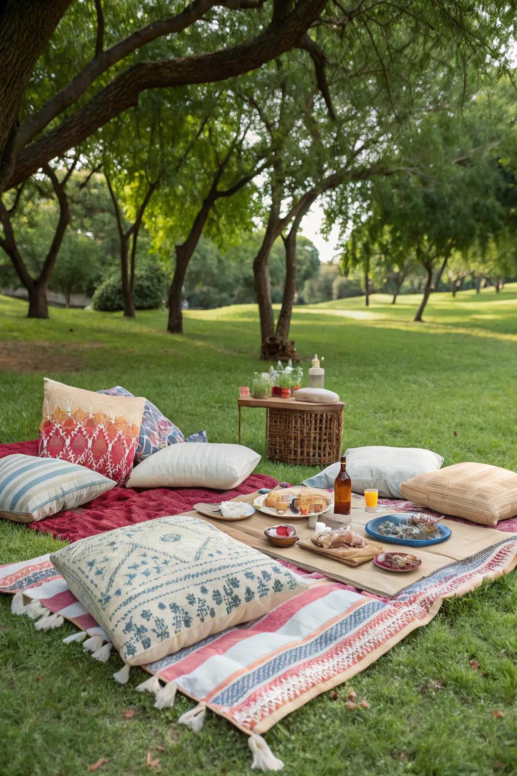 An open-air picnic arrangement delivering comfort and style