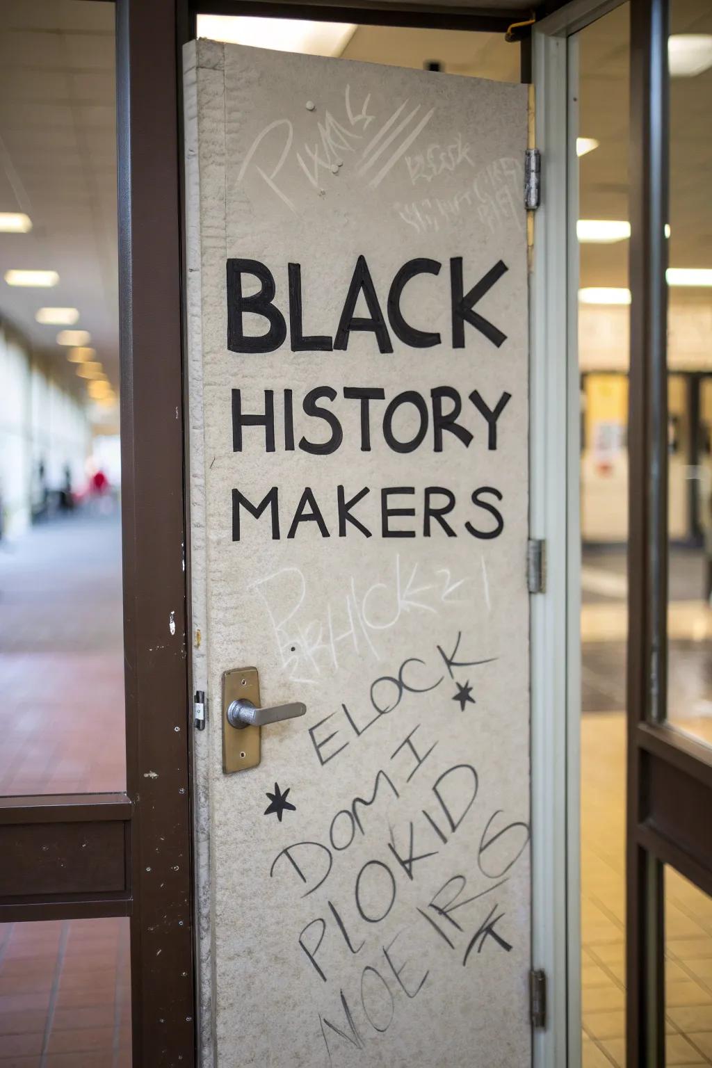 A door featuring expressions of change to inspire reflection and dialogue.