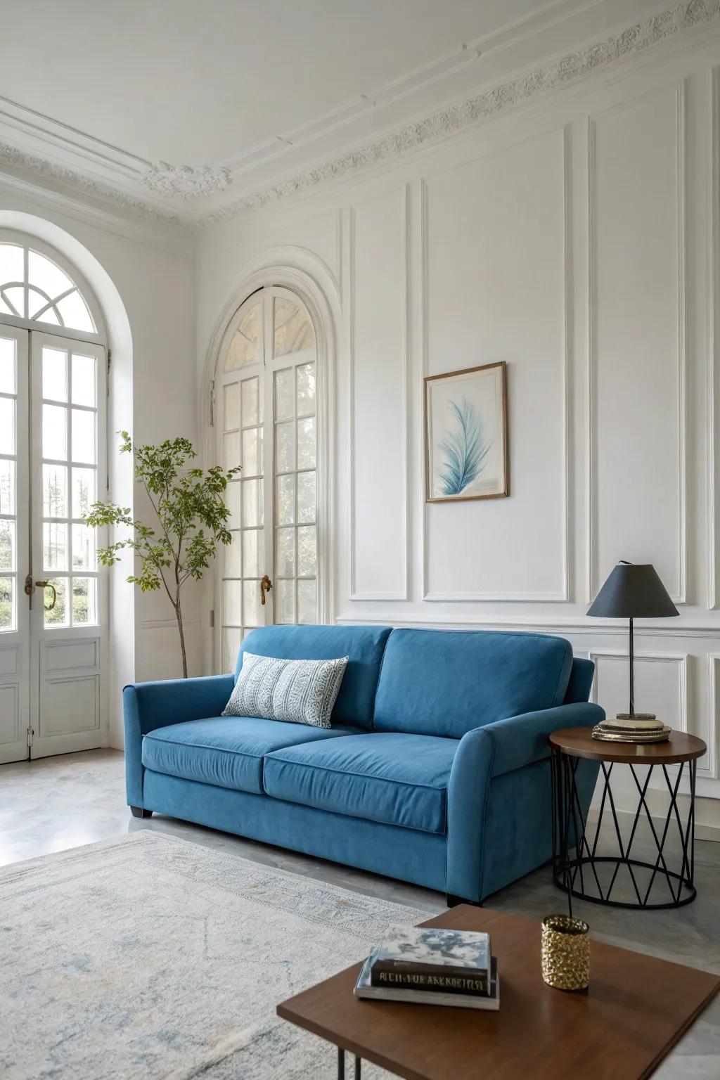 Minimalism enhances tranquility and focus in the lounge.