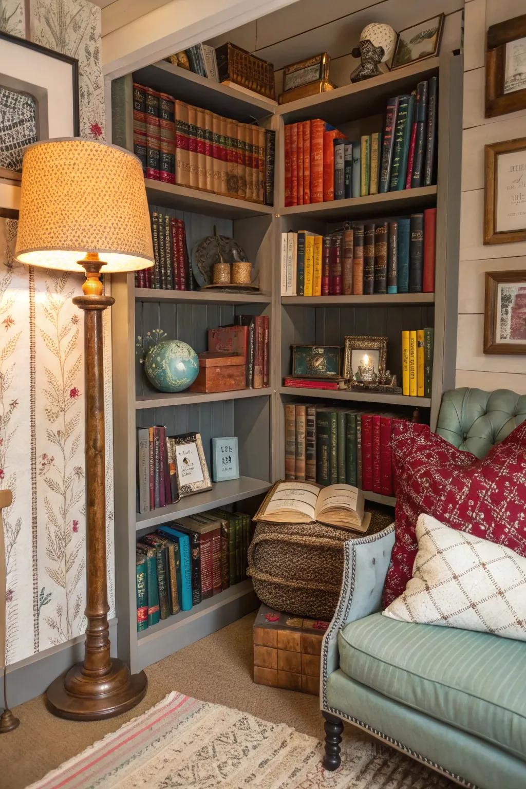 An eclectic corner that mirrors personal style and ingenuity.