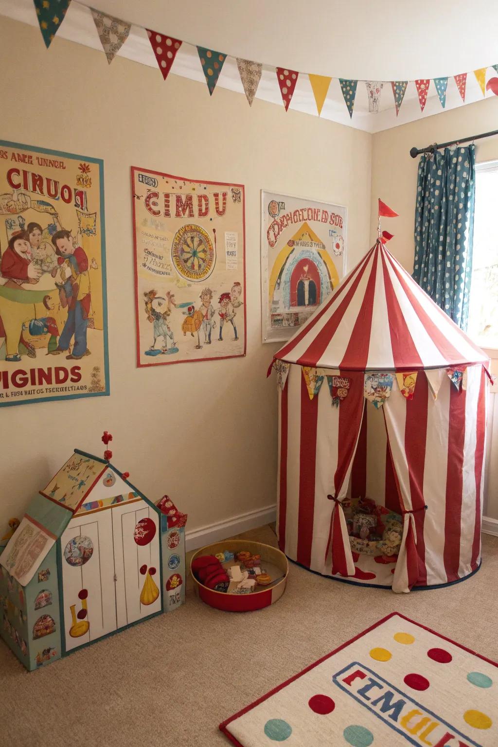 Step forward to an antique big top-themed nursery.