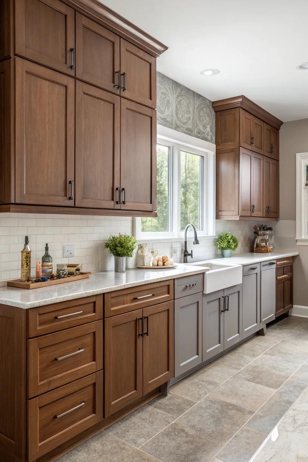 Brown and slate fusions proffer a contemporary sophistication.