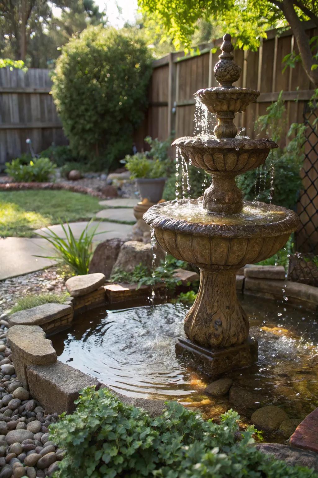 Transform your backyard into a tranquil retreat with a DIY stream element that exudes artistry and peace.