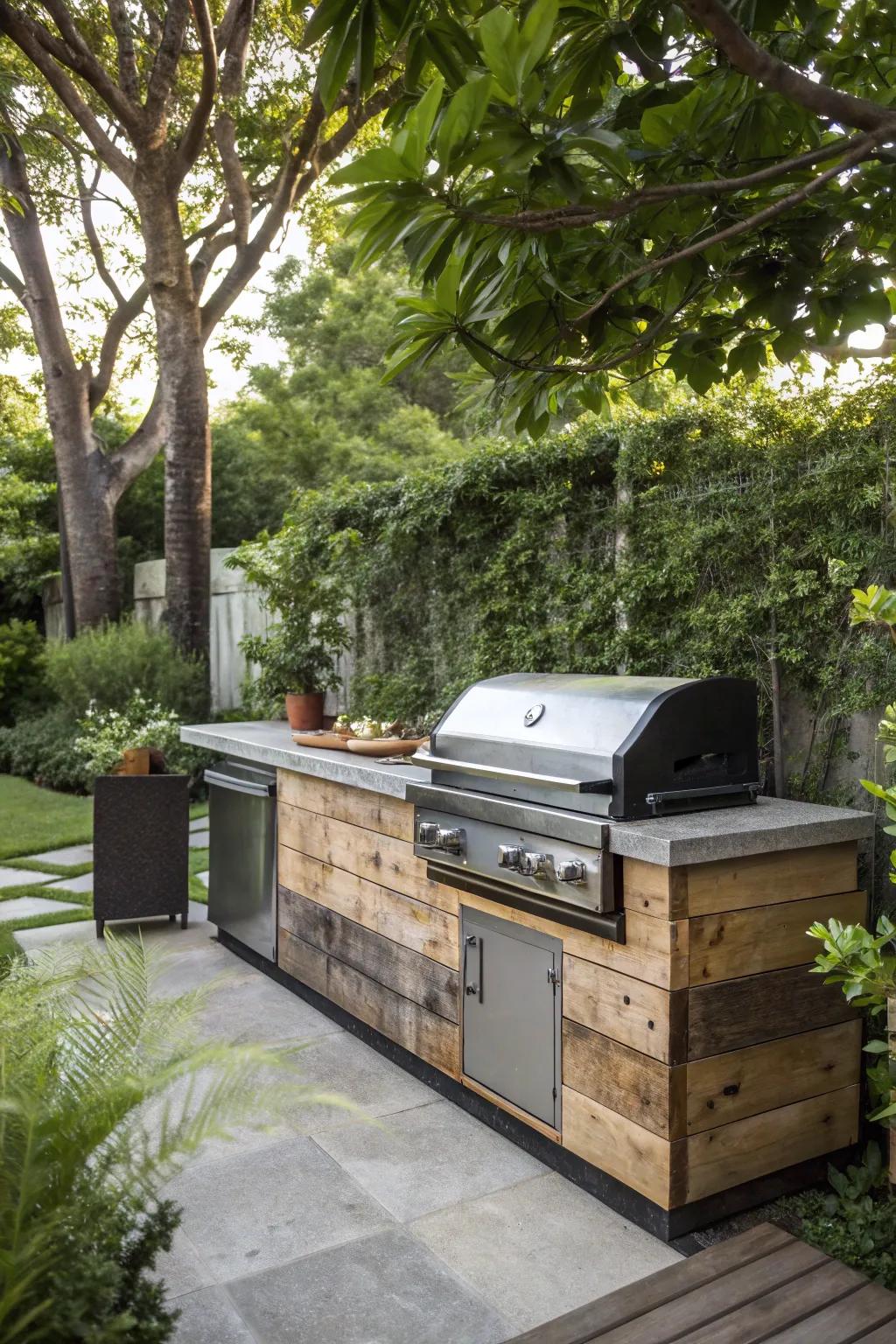 A green BBQ setup that respects the earth.