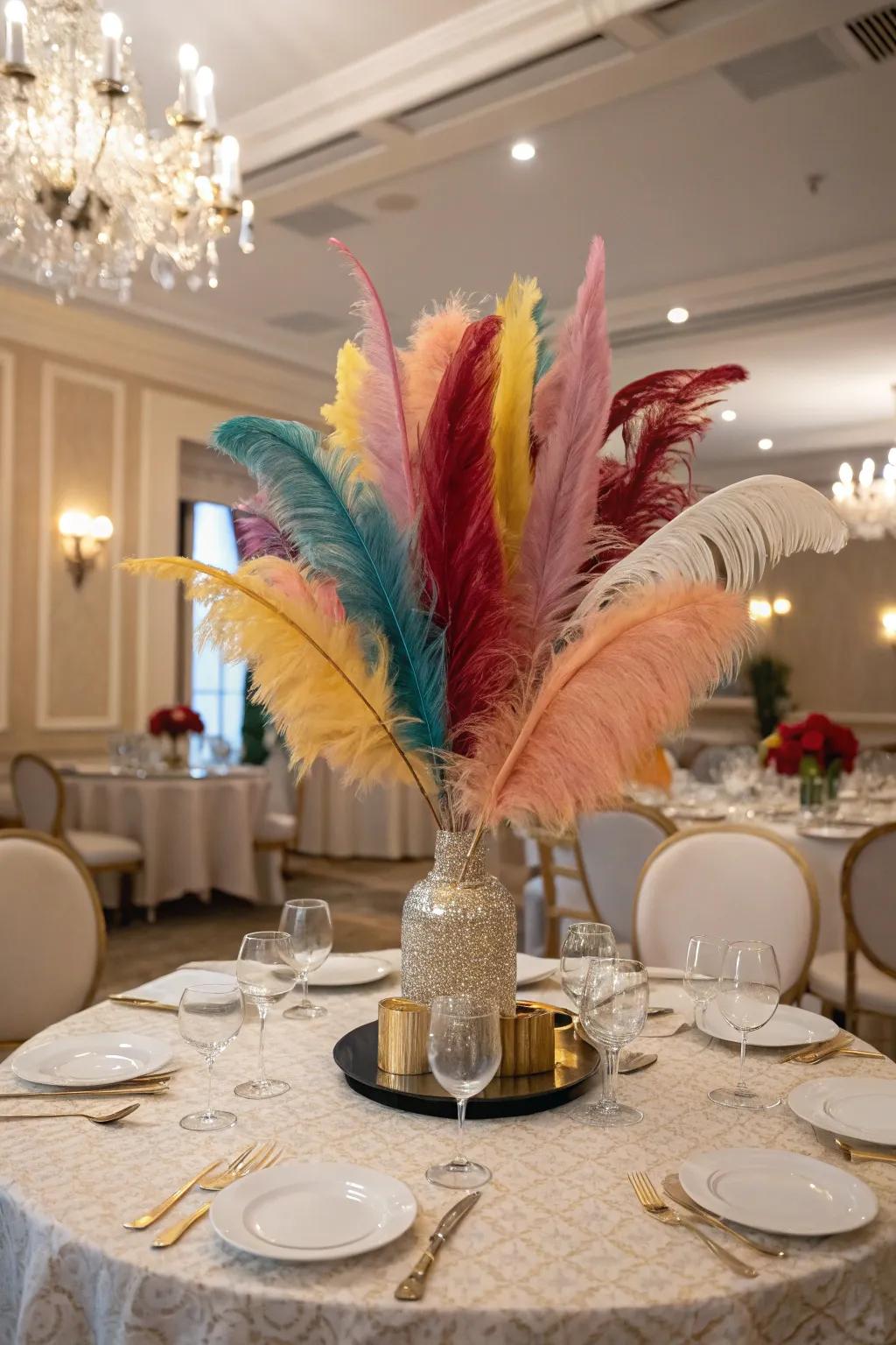 Plumes provide a unique and elegant element to your centerpiece.