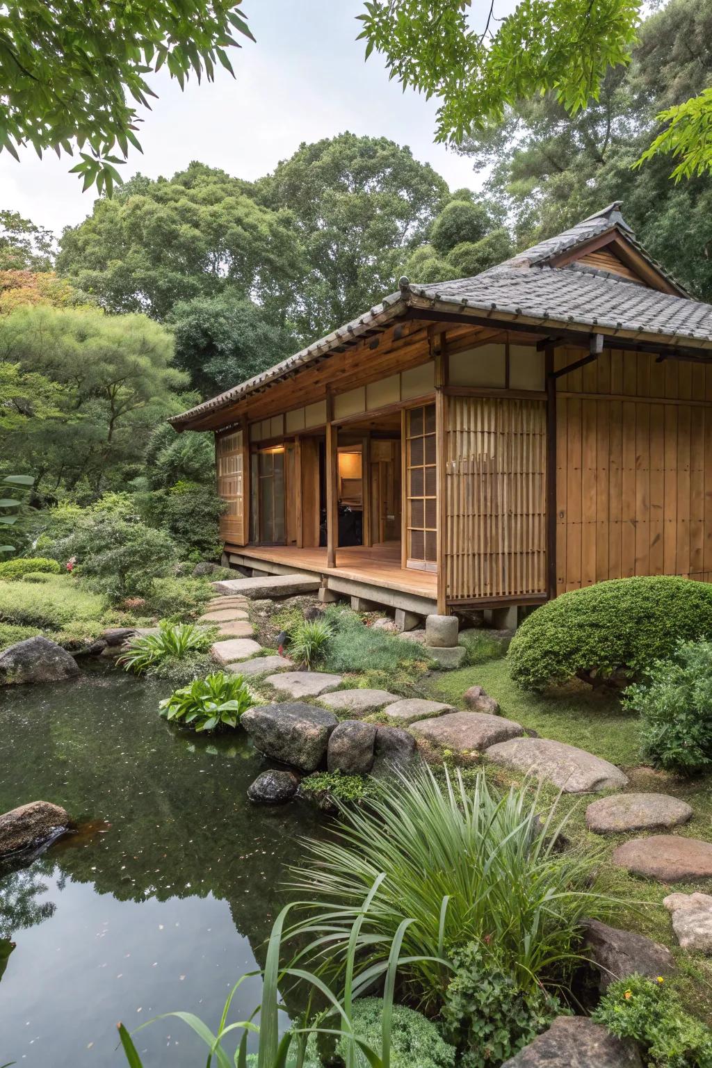 Bamboo siding offers a sustainable and tranquil home exterior.