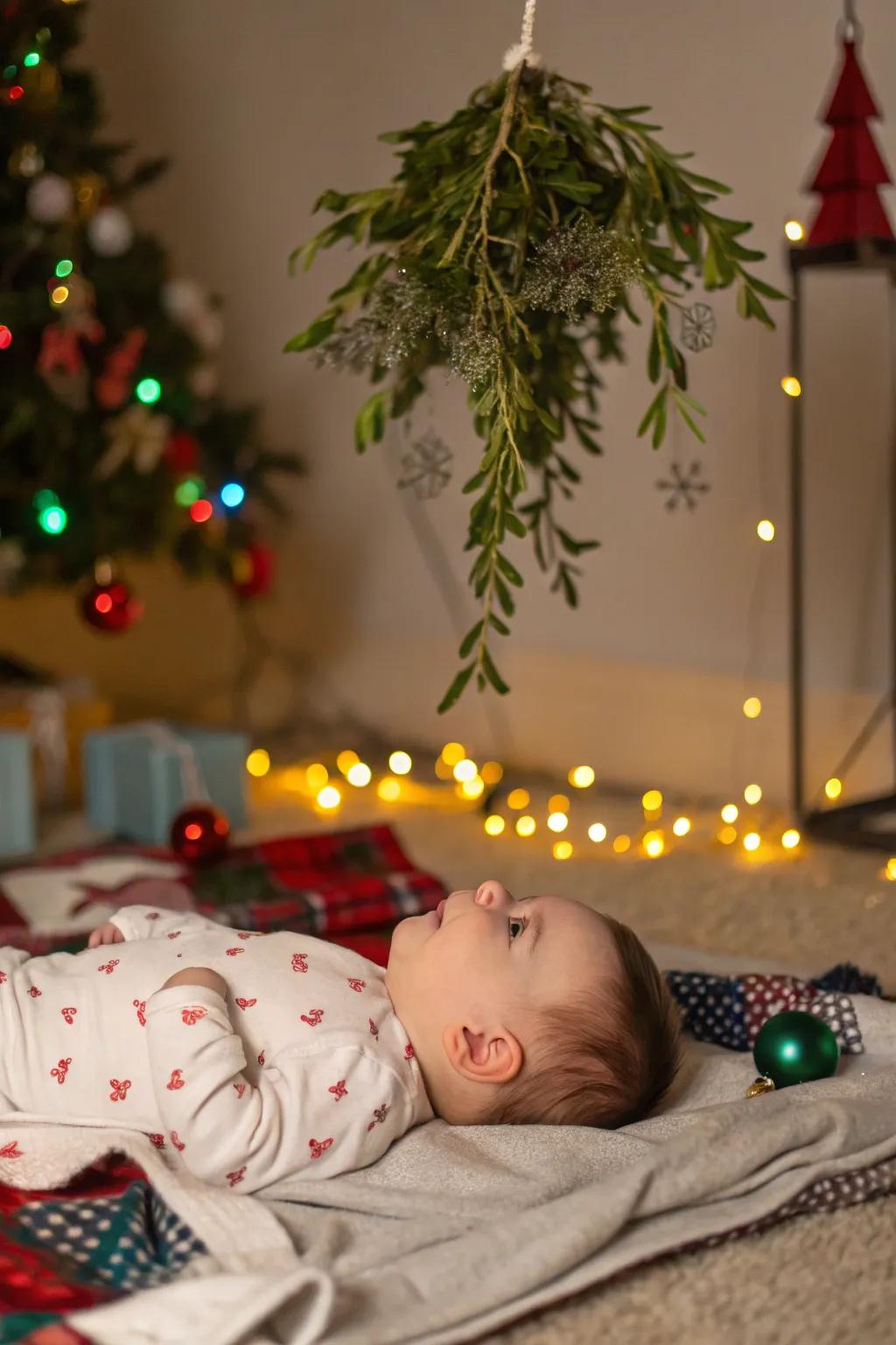 Capture sweet and affectionate instances beneath the mistletoe.