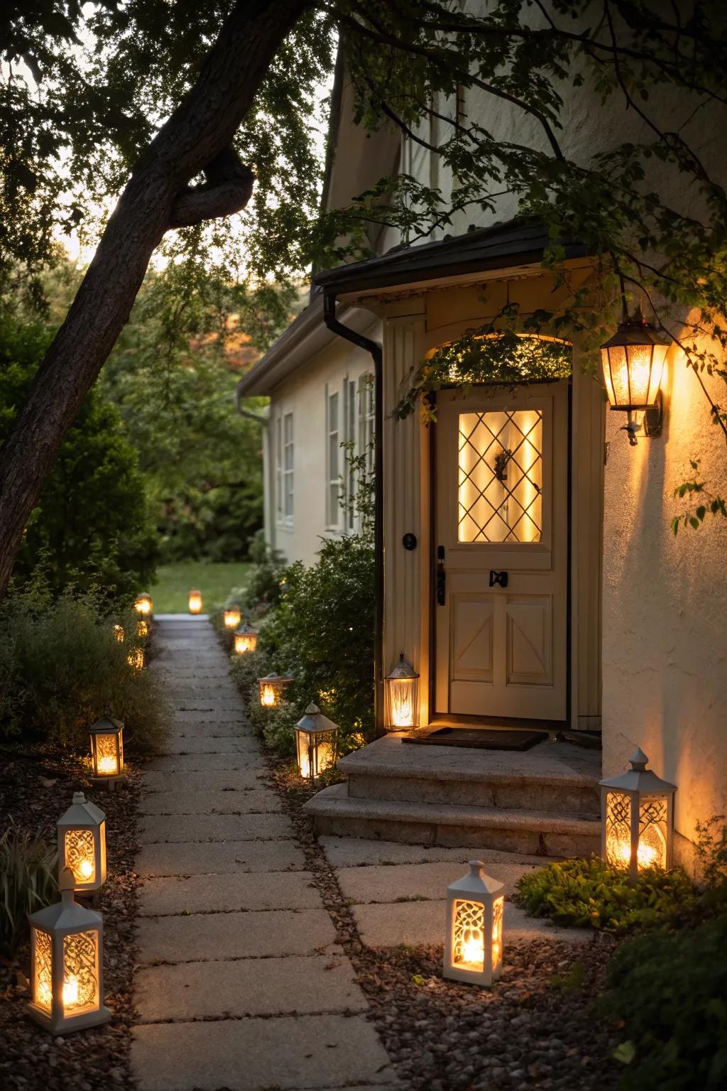 Fashion a snug route with glowing lanterns.