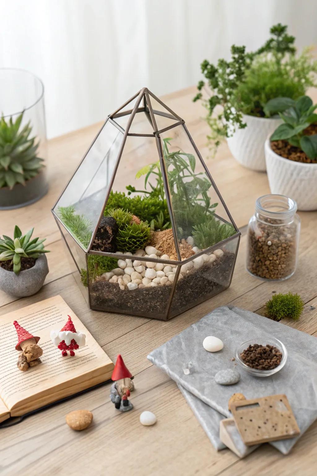 Incorporate a nuance of nature and fancifulness into your abode with this delightful DIY vivarium set, ideal for a heartfelt Christmas present.