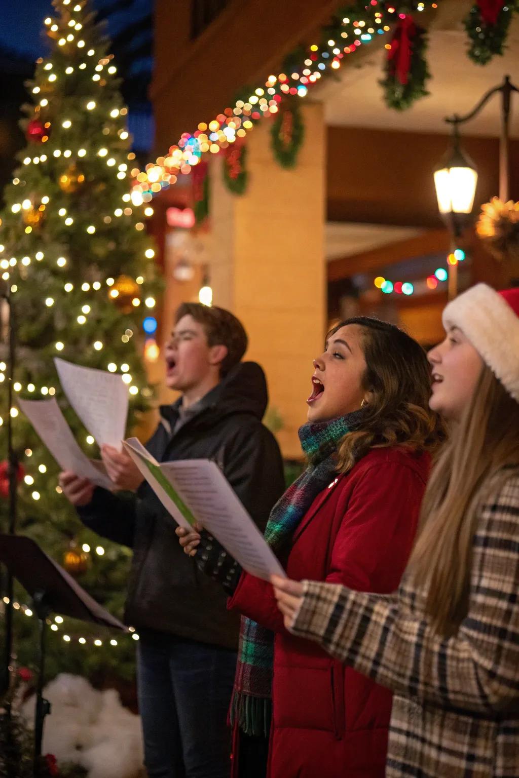 An amusing and spirited Yuletide serenade lip sync showdown illuminating the chamber.