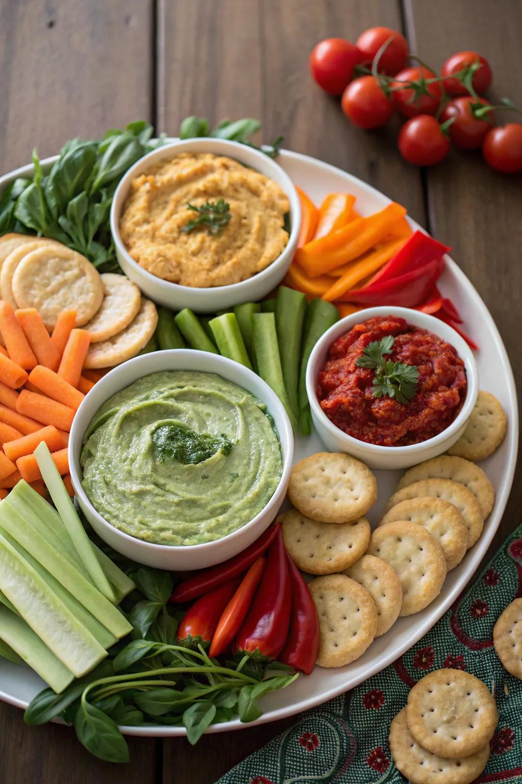 Selection of festive dips and spreads.