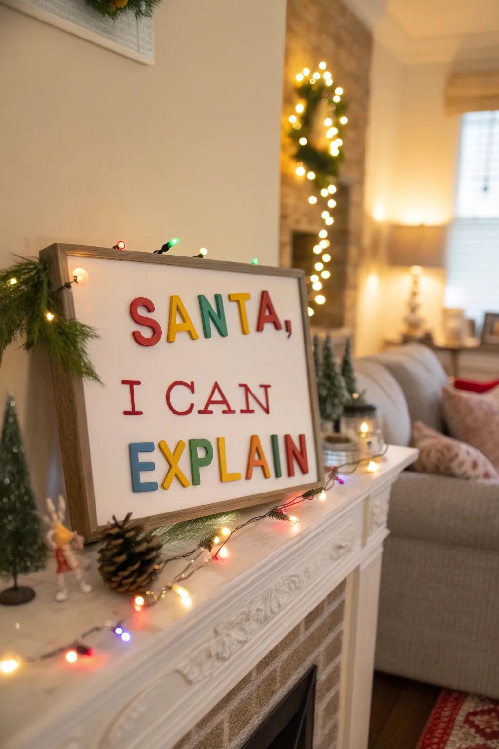 Convey humor to your decor with a whimsical catchphrase marker.