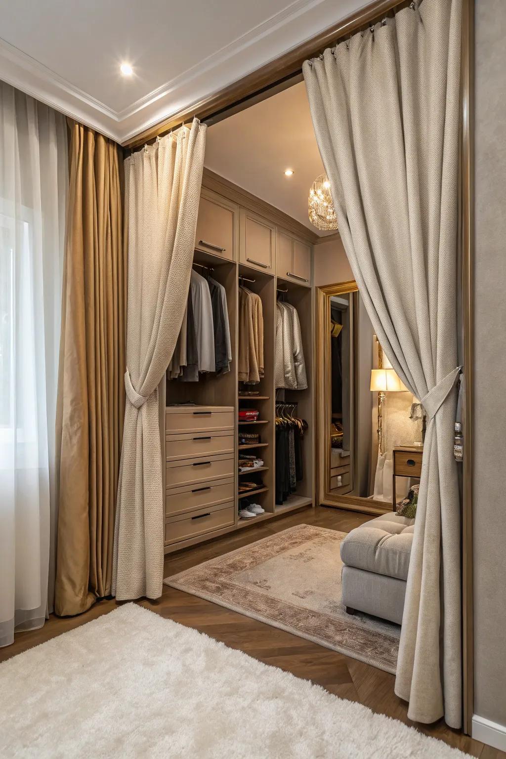 Drapes offer a soft alternative to traditional panels.