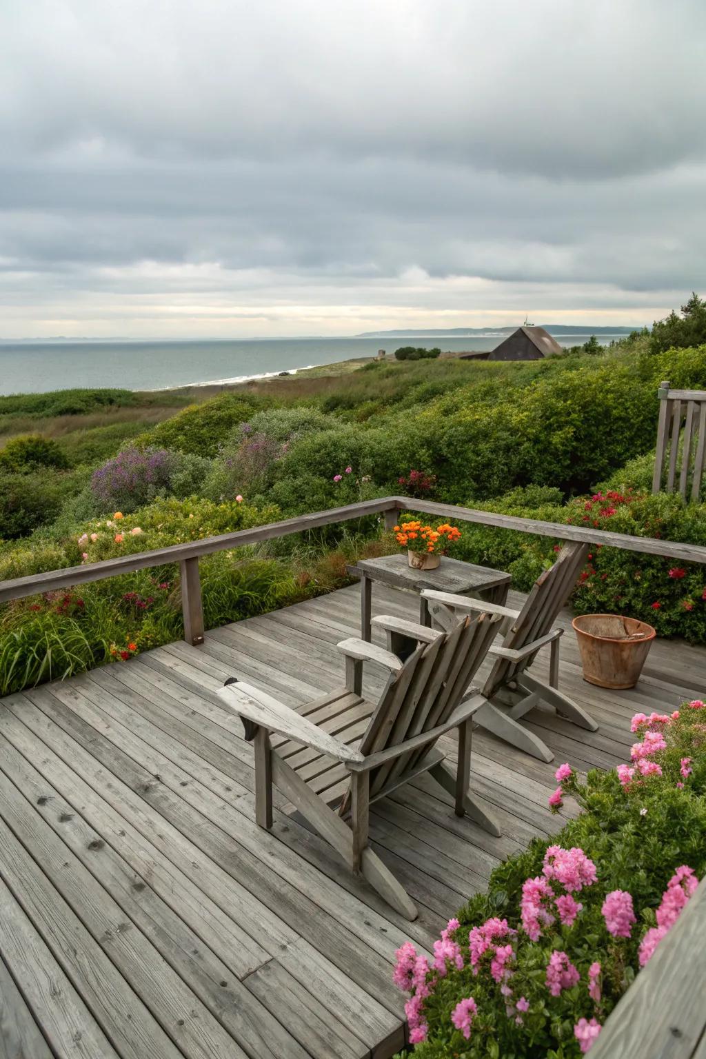Decking gives the ideal spot to savor coastal vistas.