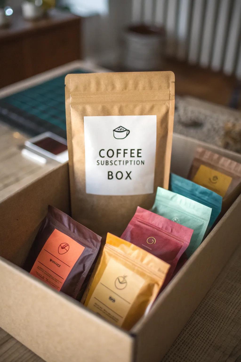 Explore new coffee flavors with a subscription box.